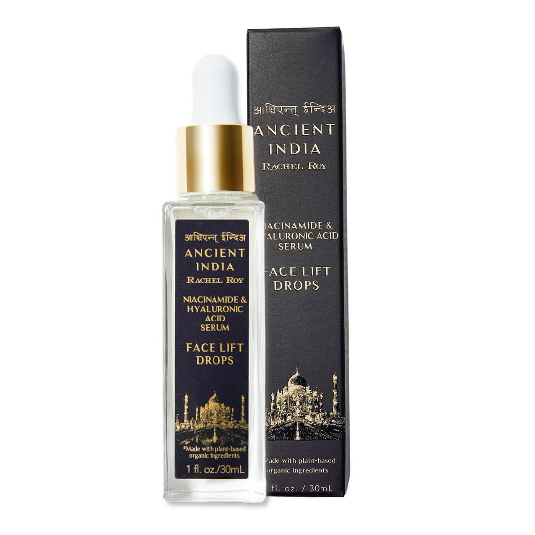 Ancient India Rachel Roy Niacinamide Hyaluronic Acid Face Serum with Aloe Vera Natural Retinol - Hydrating Anti-Aging Drops for Dark Spots Moisture Boost (30ml)