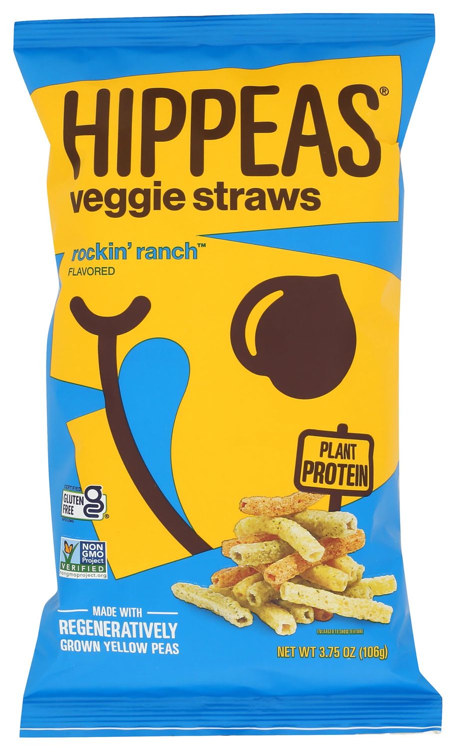 HIPPEAS Rockin&#39; Ranch Veggie Straws, 3.75 OZ