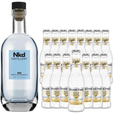 Nkd Distillery Gin Alternative Premium Non-Alcoholic Spirit - Zero Alcohol - With Fever Tree Light Tonic [ 15 Pack ]
