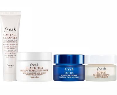 Fresh Black Tea Instant Perfecting Mask, Lotus Youth Preserve Cream, and Youth Preserve Dream Moisturizing Face Cream Gift Set (.5, Dream Gift Set)