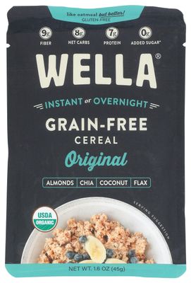 Wella Grain-Free Cereal, Original, Kosher, USDA Certified Organic, Gluten Free Non-GMO, 1.6 Ounce (Pack of 10)