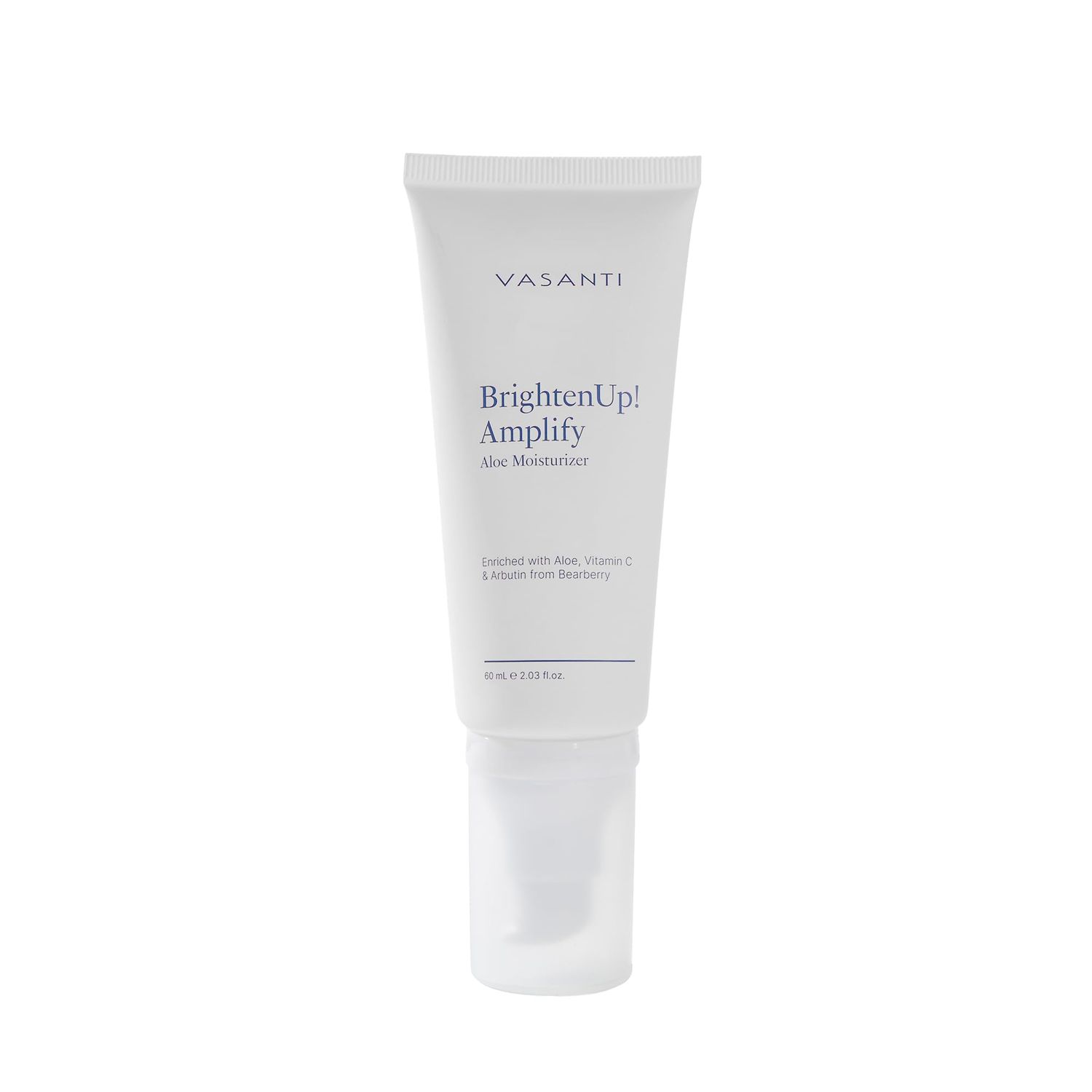 VASANTI Brighten Up New Skin Amplifying Moisturizer - Enriched with Aloe, Vitamin C, and Arbutin from Bearberry Leaves - Hydrates Moisturize Softens Brightens Skin - Full Size (2.03 fl. oz.)