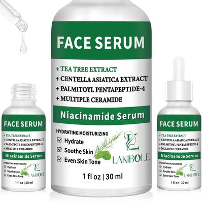 3 Pack 5 Niacinamide Serum with 4 Tea Tree Extracts 1 Centella Asiatica Extracts for Hydration and Even Tone (1fl.oz30ml Each)