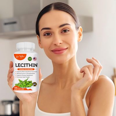 AAMATEC LIFE Soy Lecithin 1200mg Capsules Supplement for Heart, Liver Brain Health - Supports Immune System, Brain Function Metabolism - Non-GMO Made in The USA- 100 Capsules 1200mg