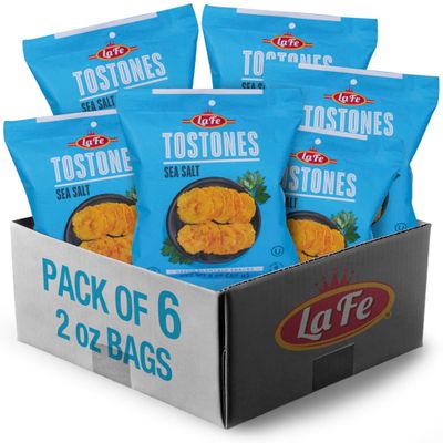 La Fe Tostones Sea Salt - Plantain Snacks 57g 6 Pack - Healthy Chips