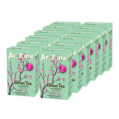 AriZona Green Tea with Ginseng and Honey - On-the-Go Powdered Drink Mix, 0.07oz 120 Count - 10ct Boxes (Pack of 12)