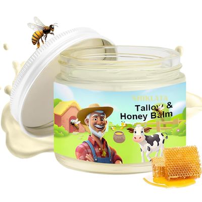 NHIKLATA Tallow Honey Balm Beef Tallow for Skin - Handmade All-Natural Moisturizer with Grass-Fed Beef Tallow Raw Wild Honey for Smooth, Hydrated Skin (1pcs)