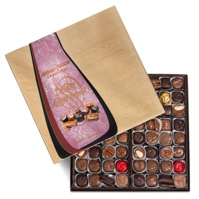 Anthony Thomas, Milk and Dark Chocolate Deluxe Assortment, Milk and Dark Chocolate, Soft Centers, Nuts, Toffee and Caramels, Gift Box (64 Pieces)