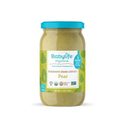 Babylife Organics Stage 1 - Heavy Metal Safe, Organic Baby Food - Pear, 3.2 Ounce Jar (12 Pack)
