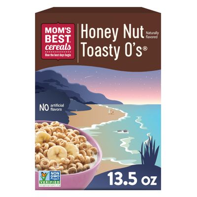 Mom&#39;s Best Honey Nut Toasty O&#39;s Breakfast Cereal, Toasty Breakfast Cereal Made With Real Honey, No High Fructose Corn Syrup, 13.5 OZ Box (Pack of 7)