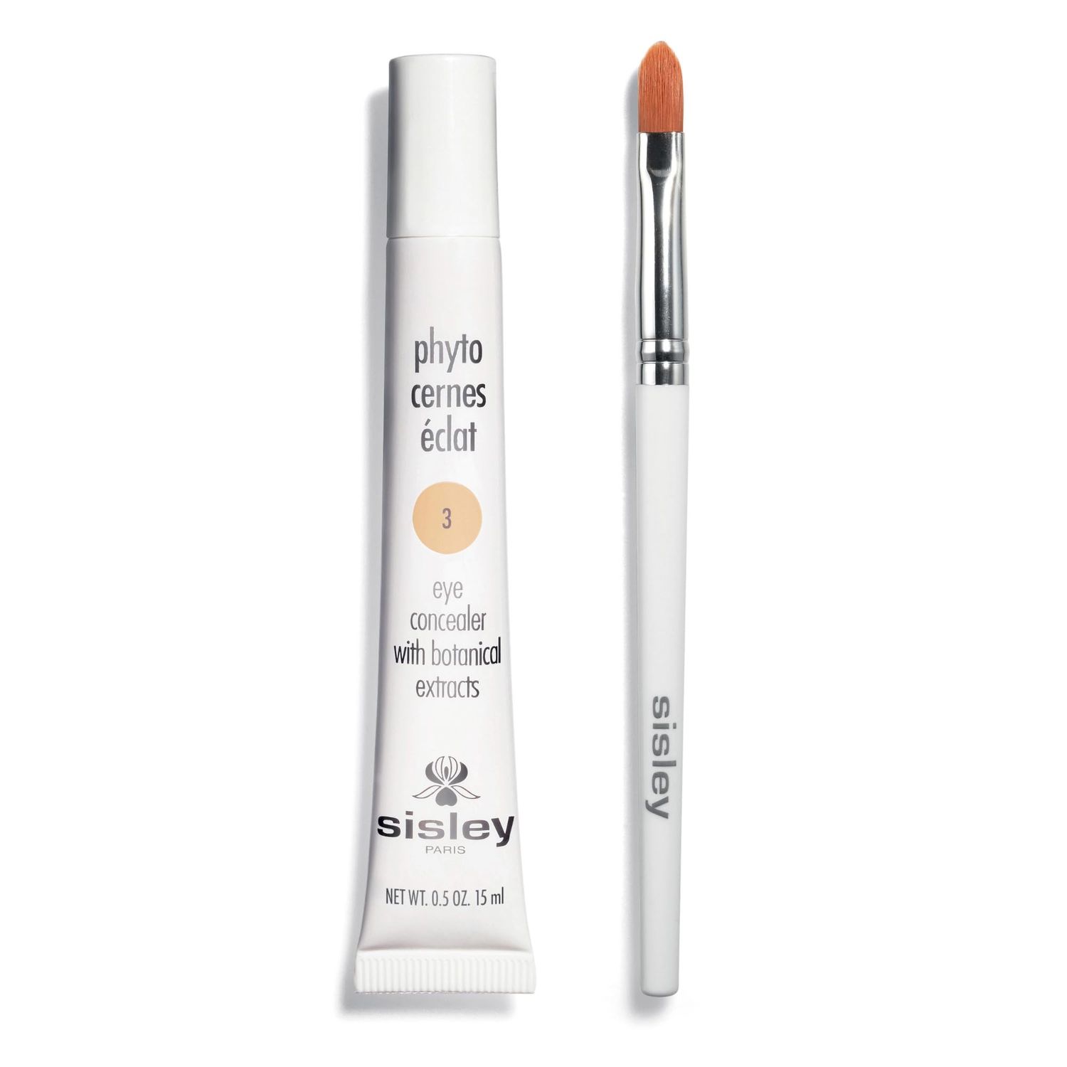 Sisley Paris Phyto-Cernes Eclat, No. 3-15 mL - Eye Concealer - Tinted Anti-Dark Circles Product - Instantly Masks Dark Circles Targets Puffiness - Natural, Long-Wear Finish - Includes Brush