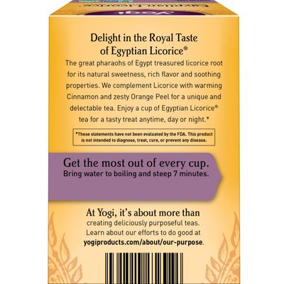 Yogi Tea - Egyptian Licorice Tea (6 Pack) - Warming and Naturally Spicy Sweet - Soothing and Caffeine Free - 96 Organic Herbal Tea Bags
