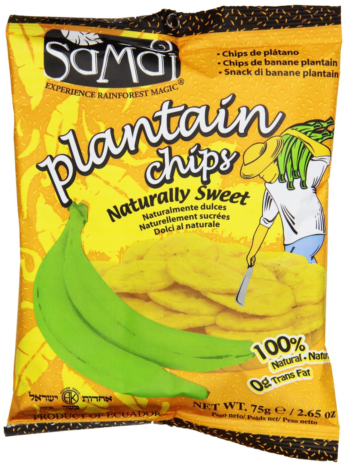 Samai Plantain Chips, Naturally Sweet, 2.65 Ounce