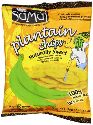 Samai Plantain Chips, Naturally Sweet, 2.65 Ounce