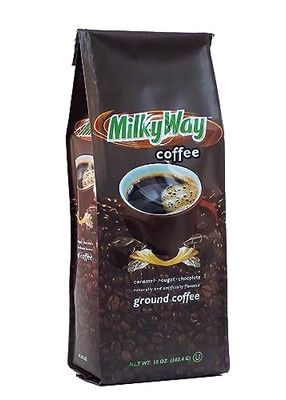 Ground Coffee, Medium Roast, Caramel Nougat Chocolate Milky Way Flavored 10oz Bag
