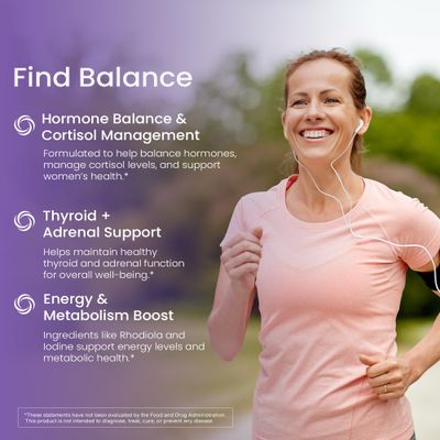 WellPath Soothe Hormone Balance for Women Cortisol Supplements for Women Thyroid Support, Mood Support, Metabolism Booster Adrenal Support Rhodiola, Selenium, Iodine Adaptogens, 60 ct