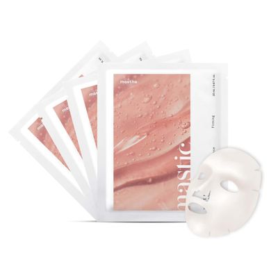 MASTINA White Mastic Face Mask (Collagen Volume, 4 pc) Premium Korean Skin Care for Elasticity Radiance Rough Sagging Skin White Mastic Hyaluronic Acid