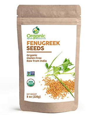 Organic Fenugreek Seeds 8 Ounce USDA Organics and Non-GMO Verified Project Approved Product of India 100 Raw and Natural Resealable Kraft Bag by SHOPOSR
