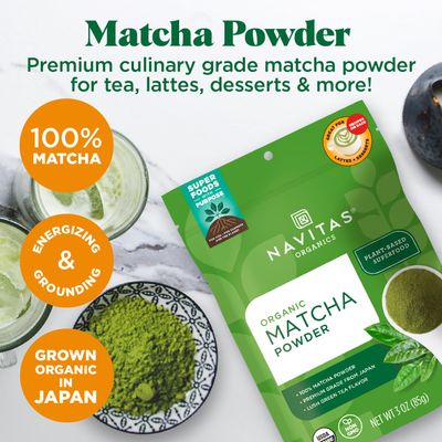 Navitas Organics Matcha Powder, 3 oz. Bag, 85 Servings - Premium Culinary Grade, Organic, Non-GMO, Gluten-Free