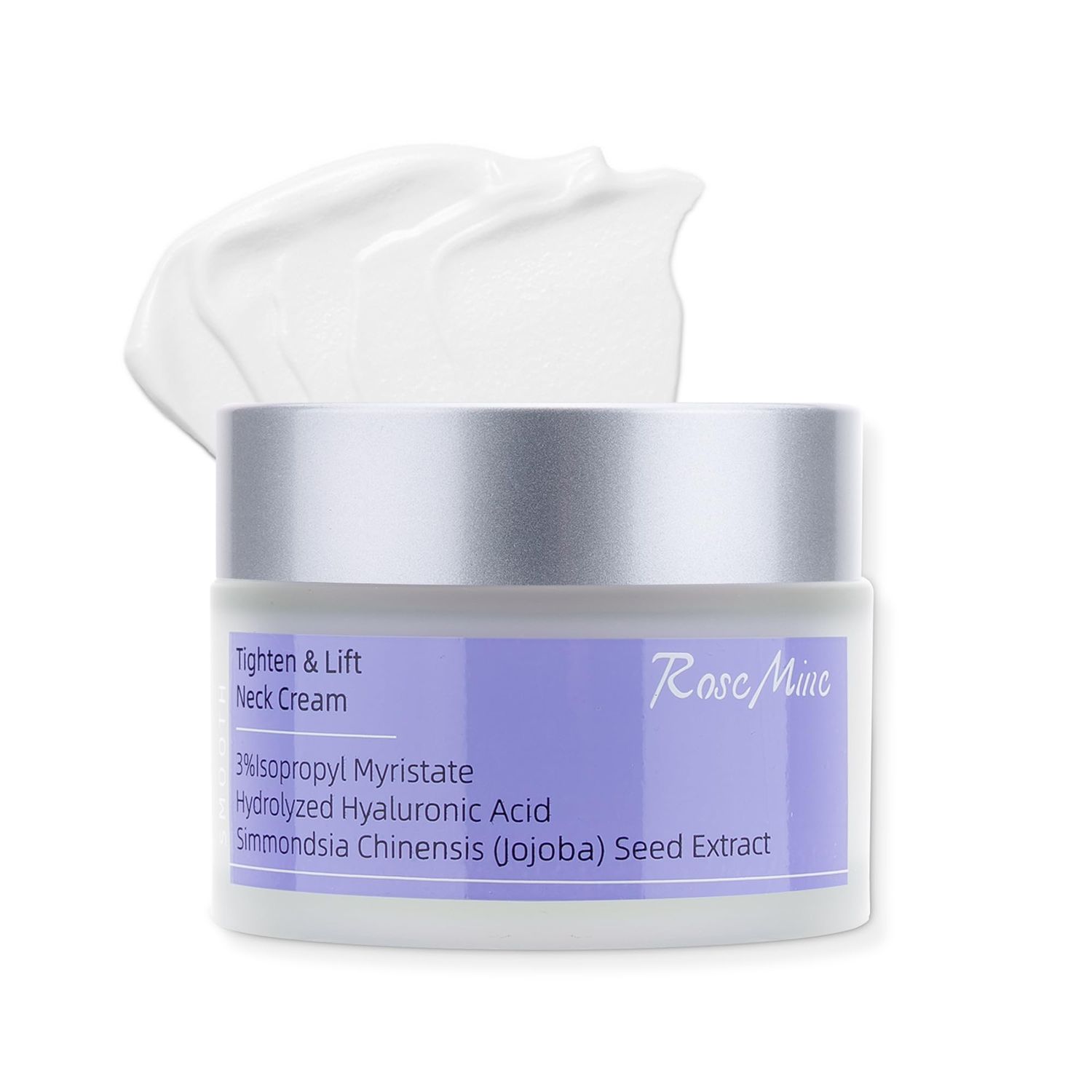 VRAIKO RoscMinc AH-8 Neck Cream, Hyaluronic Acid and Jojoba Oil Enriched Neck Firming Cream Moisturizer to Smooth Wrinkles Fine Lines Nourish Hydrate Skin for Neck Chest Face