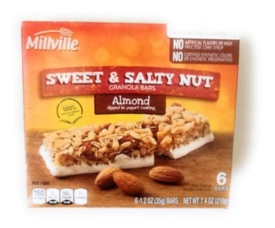 Millville Sweet Salty Nut Granola Bars 100 Whole Grain Oats 7.4 oz (6 bars x 1.2 oz) Pack of 1 (Almond)