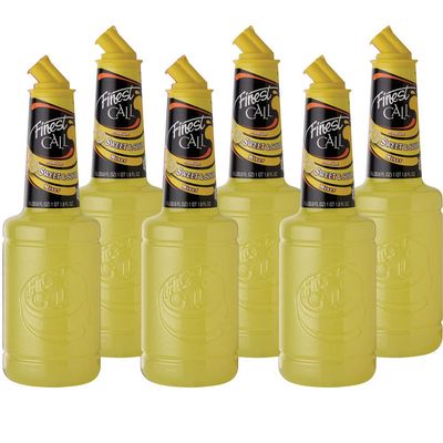 Finest Call Premium Sweet Sour Drink Mix, 1 Liter Bottle (33.8 Fl Oz), Pack of 6
