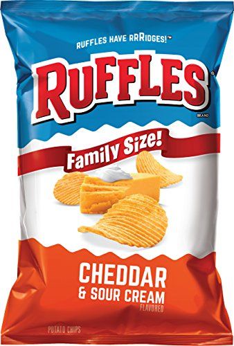 Ruffles Potato Chips, Cheddar Sour Cream, 36 Ounce (Pack of 4)