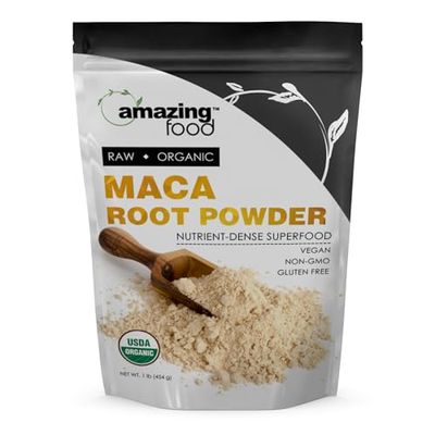 Amazing Food Maca Root Powder 1 Lb (454 G) USDA Certified Organic Vegan Non-GMO Gluten-Free Made in USA