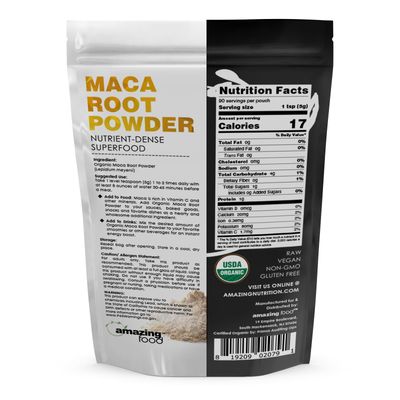 Amazing Food Maca Root Powder 1 Lb (454 G) USDA Certified Organic Vegan Non-GMO Gluten-Free Made in USA