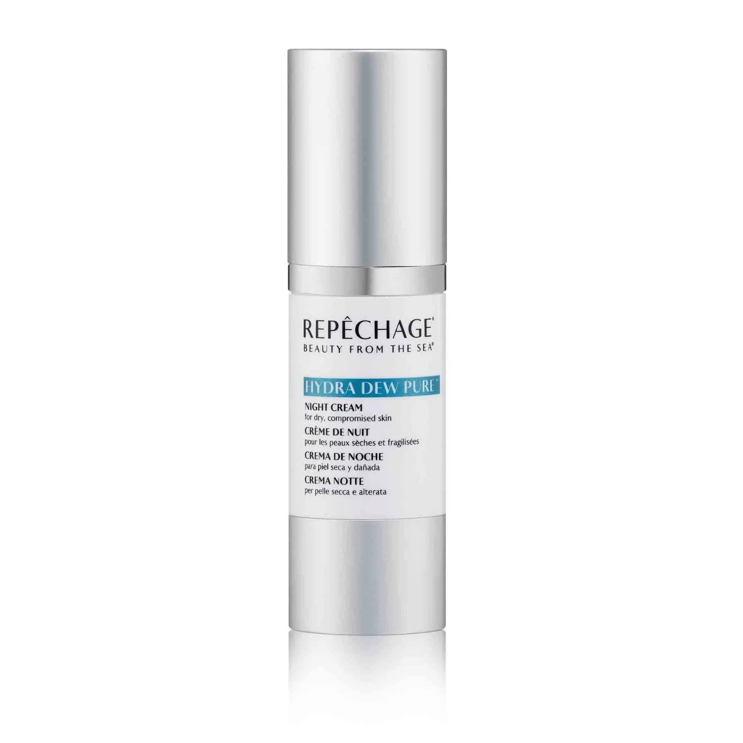 Repechage Hydra Dew Pure Night Cream for Dry Skin - Anti Aging Evening Cream with Peptides and Hyaluronic Acid, Diminishes Fine Lines and Wrinkles, 1fl oz.
