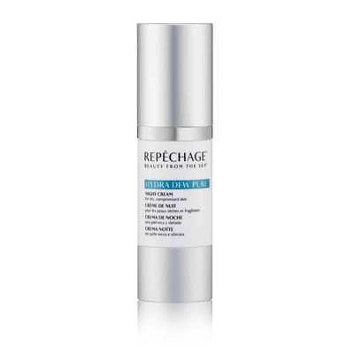 Repechage Hydra Dew Pure Night Cream for Dry Skin - Anti Aging Evening Cream with Peptides and Hyaluronic Acid, Diminishes Fine Lines and Wrinkles, 1fl oz.