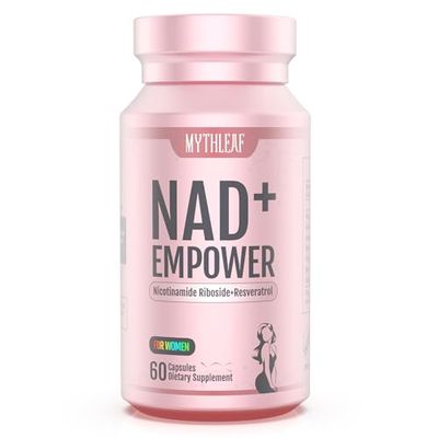 MythLeaf Exclusive NAD Supplement for Women,Empowering Women&#39;s Wellness,Featuring Resveratrol, CoQ10, Enhance Energy, Balance Mood, and Support Cellular Health, 60 Capsules,30 Day