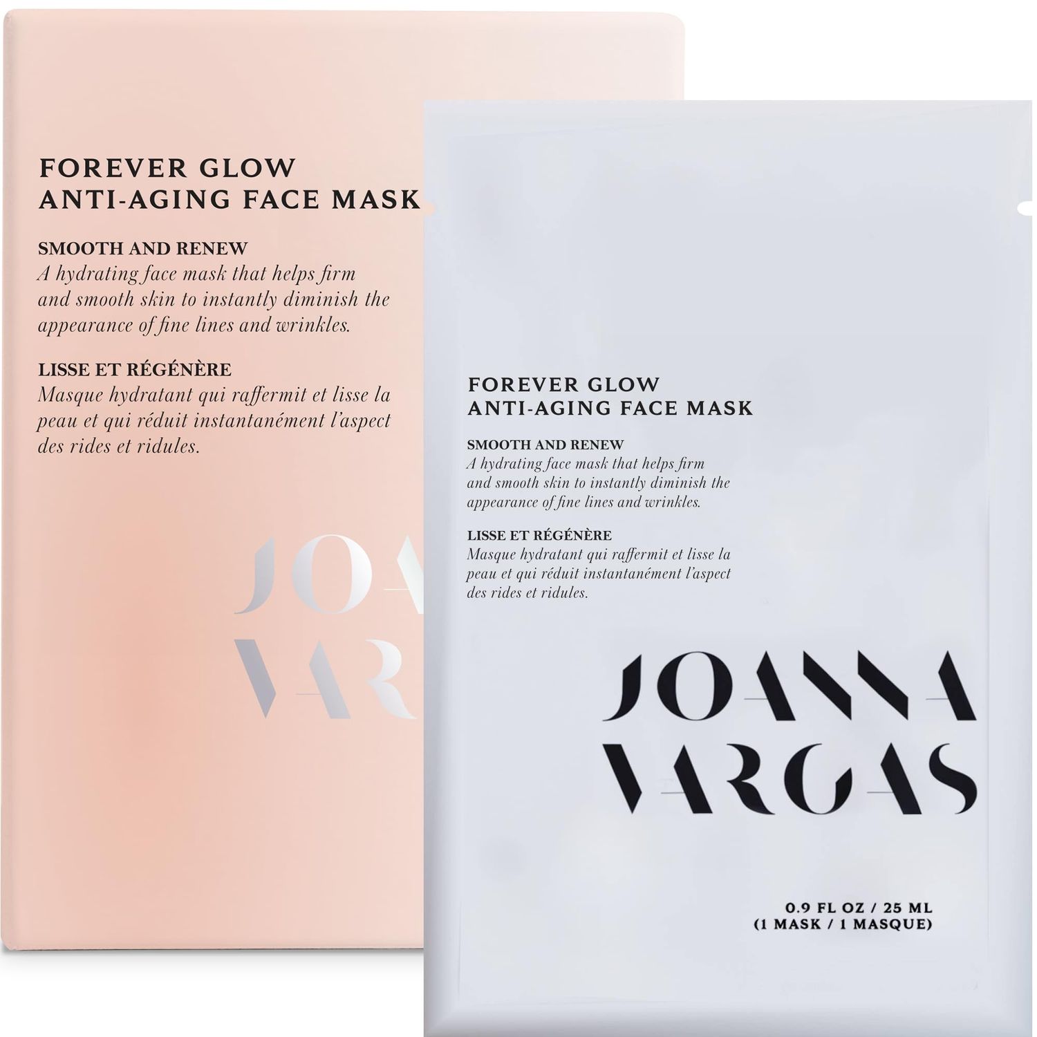 Joanna Vargas Forever Glow Anti Aging Face Mask for Women - Hydrating Sheet Mask For Radiance Youthful Glow - Moisturizing Face Mask with Gingko Biloba - Plumping Facial Sheet Mask - Single Sheet