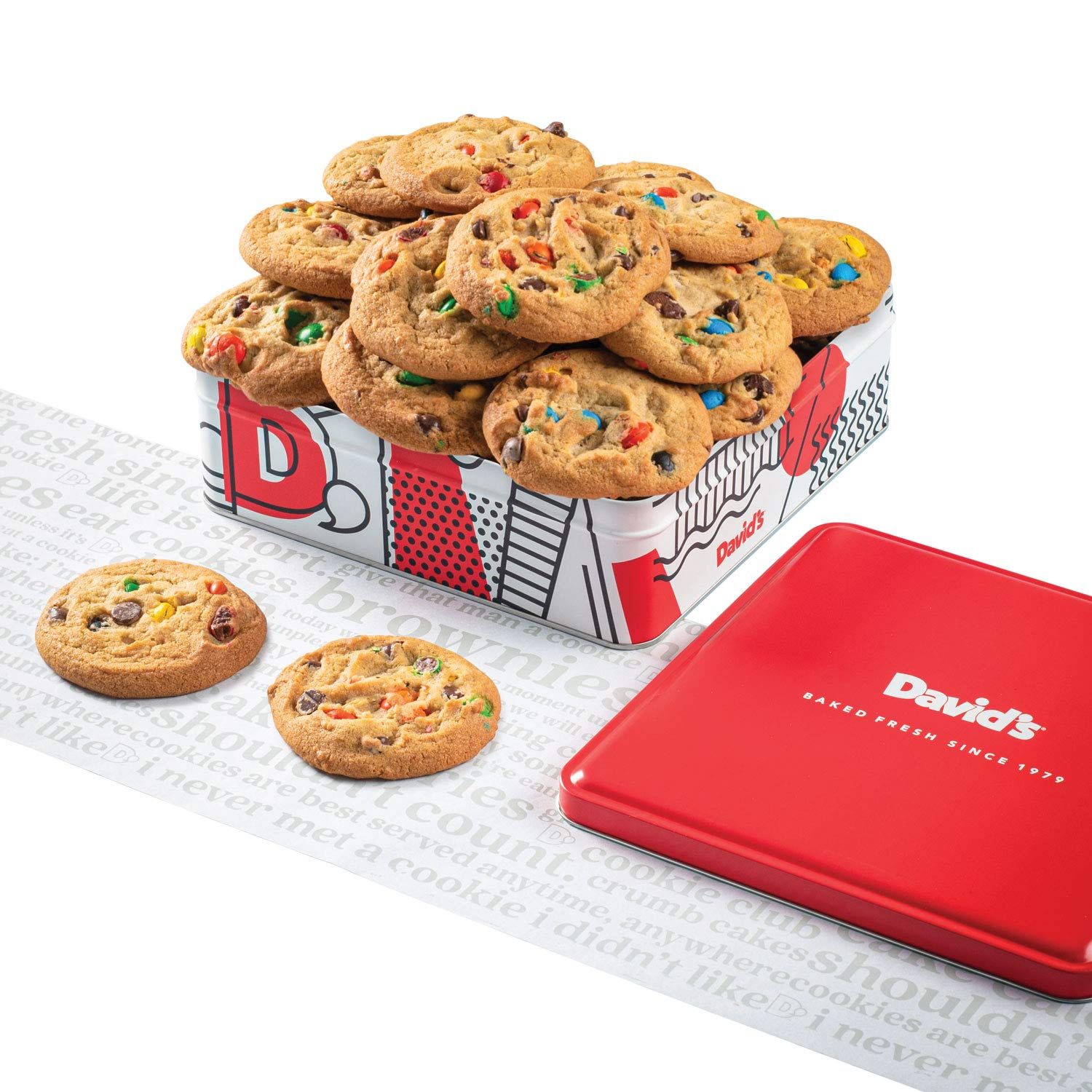 David&#39;s Cookies MM Fresh Baked Cookies 1 Lb. Gift Tin