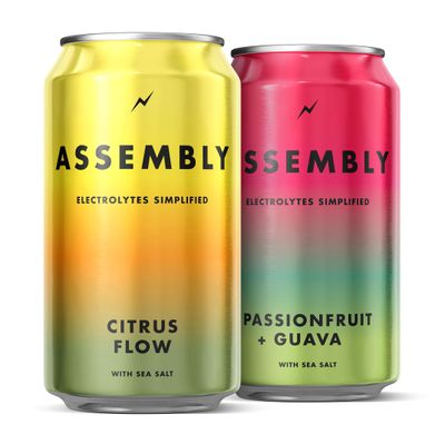 Assembly Hydro - Citrus Flow and Tropical Punch Mixed Water - Hydrating Beverage wElectrolytes - Non-Carbonated Water wNatural Flavors - Low-Calorie Drink for Everyday Hydration (12 Oz, 12 Cans)