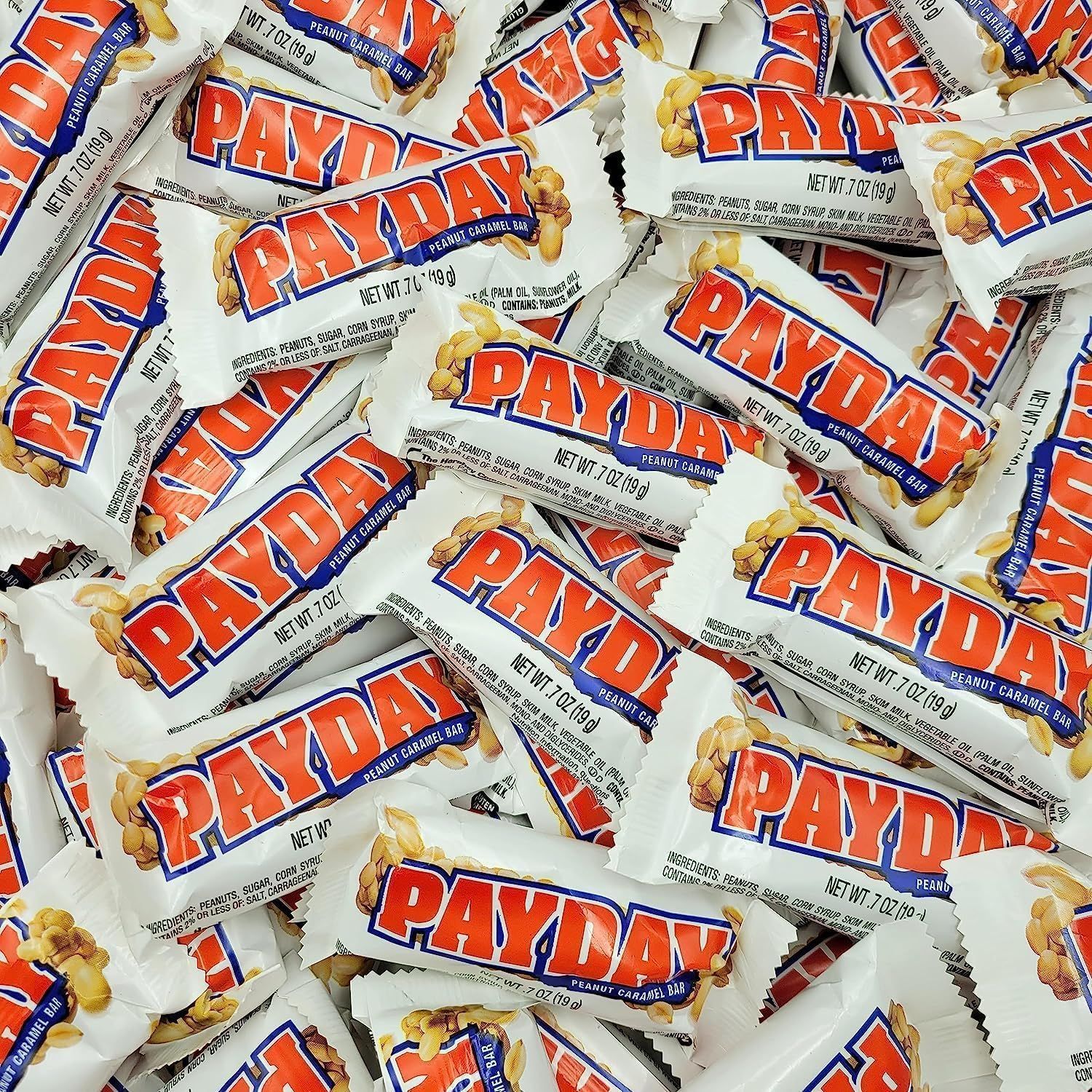 Payday Candy Bar Bulk Pack Snack Size Peanuts and Chewy Caramel Bars - 30 Count For School Snacks, Parties and Office Treats - Pay Day Bulk Candy Bag