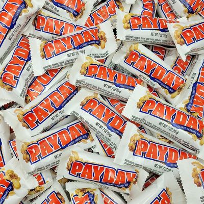 Payday Candy Bar Bulk Pack Snack Size Peanuts and Chewy Caramel Bars - 30 Count For School Snacks, Parties and Office Treats - Pay Day Bulk Candy Bag
