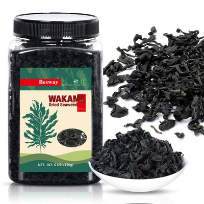 Besway Wakame Seaweed 6 oz, 100 Nature Dried Seaweed for Seaweed Salad, Flavorful Soups Stews, Healthy Dried Vegetables Non-GMO, Gluten Free