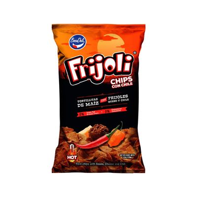 Bocadeli Frijoli Chips HOT, 5.29 oz, Bean Flavored Corn Chips, Salvadoran Snacks (HOT CHILI, 1 Pack)