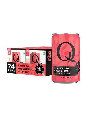 Q SPARKLING GRAPEFRUIT with Real Grapefruits, Ideal for Cocktails Mocktails- Made with Real Ingredients, Perfectly Carbonated, Less Sweet - 100 Calories per Can - 7.5 Fl oz Cans (Pack of 24)