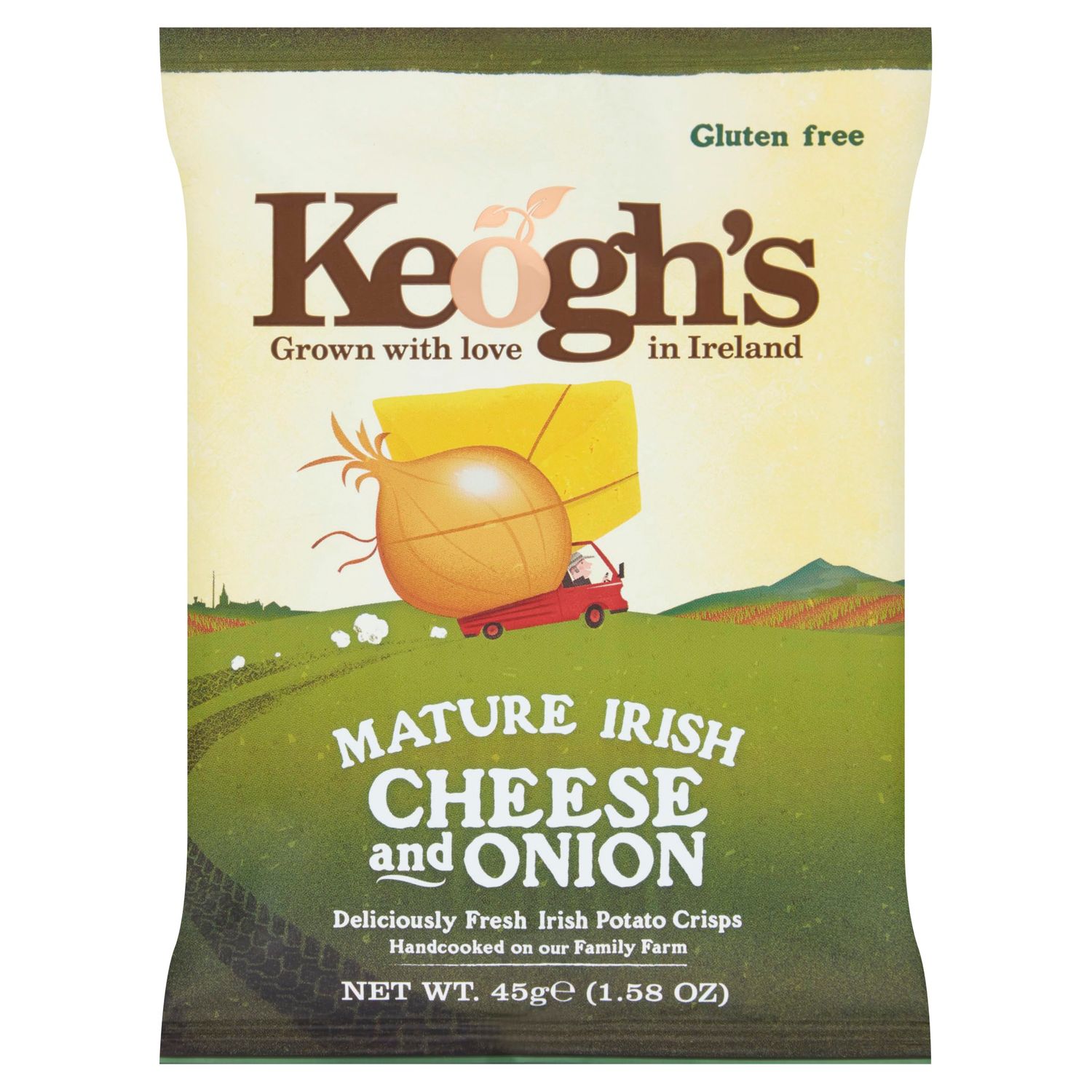 Keogh&#39;s Mature Irish Cheese Onion Potato Crisps 45G (1.58oz), Pack of 3