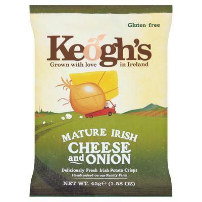Keogh&#39;s Mature Irish Cheese Onion Potato Crisps 45G (1.58oz), Pack of 3