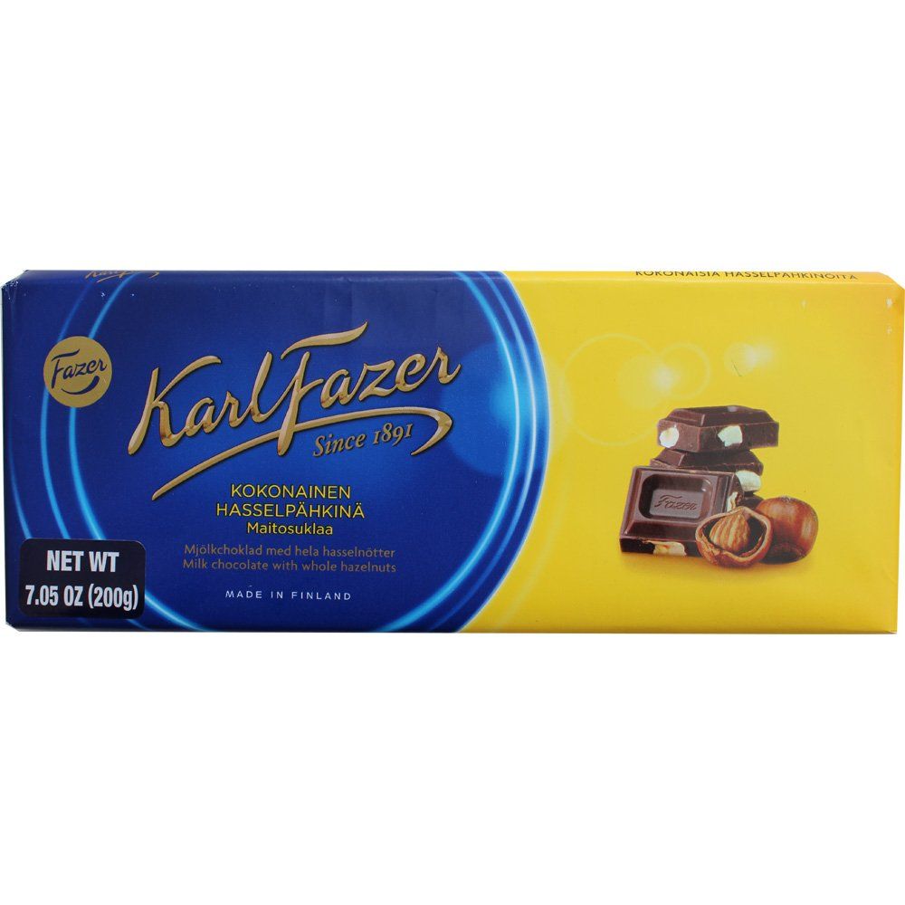 Karl Fazer Milk Chocolate with Whole Hazelnuts(7.05oz200g)