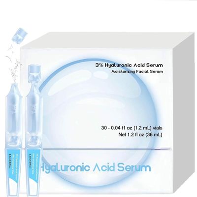 3 Hyaluronic Acid Serum Ultra-Hydrating Vials, Hyaluronic Acid Tubes, Wake Nature Perfection Hyaluronic Acid,Intensive Moisturizing, Skin Tightening, Emergency Repair, Anti-Aging(1 Box of 30)