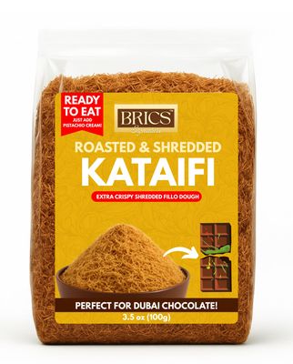 BRICS Signature Pre-Roasted Kadayif, Ready-to-Use Shredded Golden Kataifi Phyllo Dough for Dubai Chocolate Bar (3.53oz 100g)