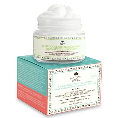 Nature Spell Natural Retinol Cream for Face 100ml - Reduces Appearance of Fine Lines - (Bakuchiol Hyaluronic Acid) - Anti Wrinkle Face Cream - 100 Vegan Suitable for all Skin Types - Made in the UK