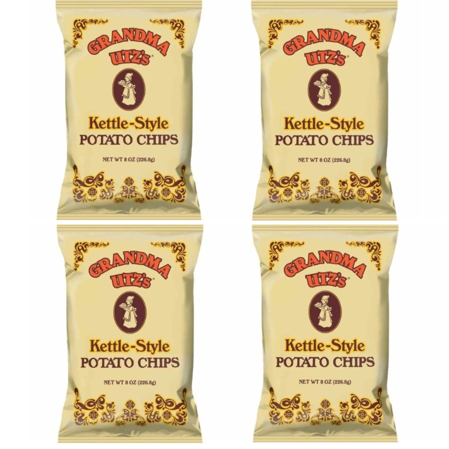 Utzchips Handcooked Grandma Kettle cook potato Chips original Thick, Crunchy, Delicious - 8 oz bags