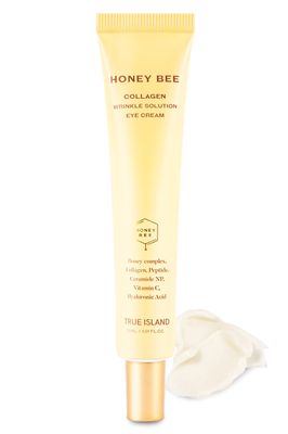 TRUE ISLAND Honey Bee Collagen Fine Line Firming Eye Cream for Puffiness and Bags Under Eyes wVitamin C, 4 Peptides Niacinamide Bright and Tight Under Eye Cream for Dark Circles 1.01 fl oz