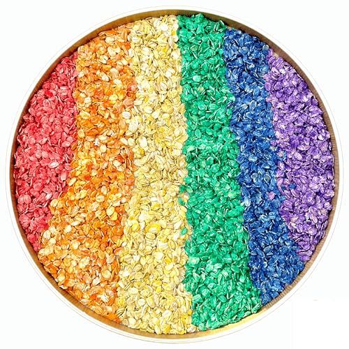 Rainbow Oats (4 cups), Happy Minds, Sensory Bin Filler, Taste-Safe Sensory Filler, Rainbow sensory bin