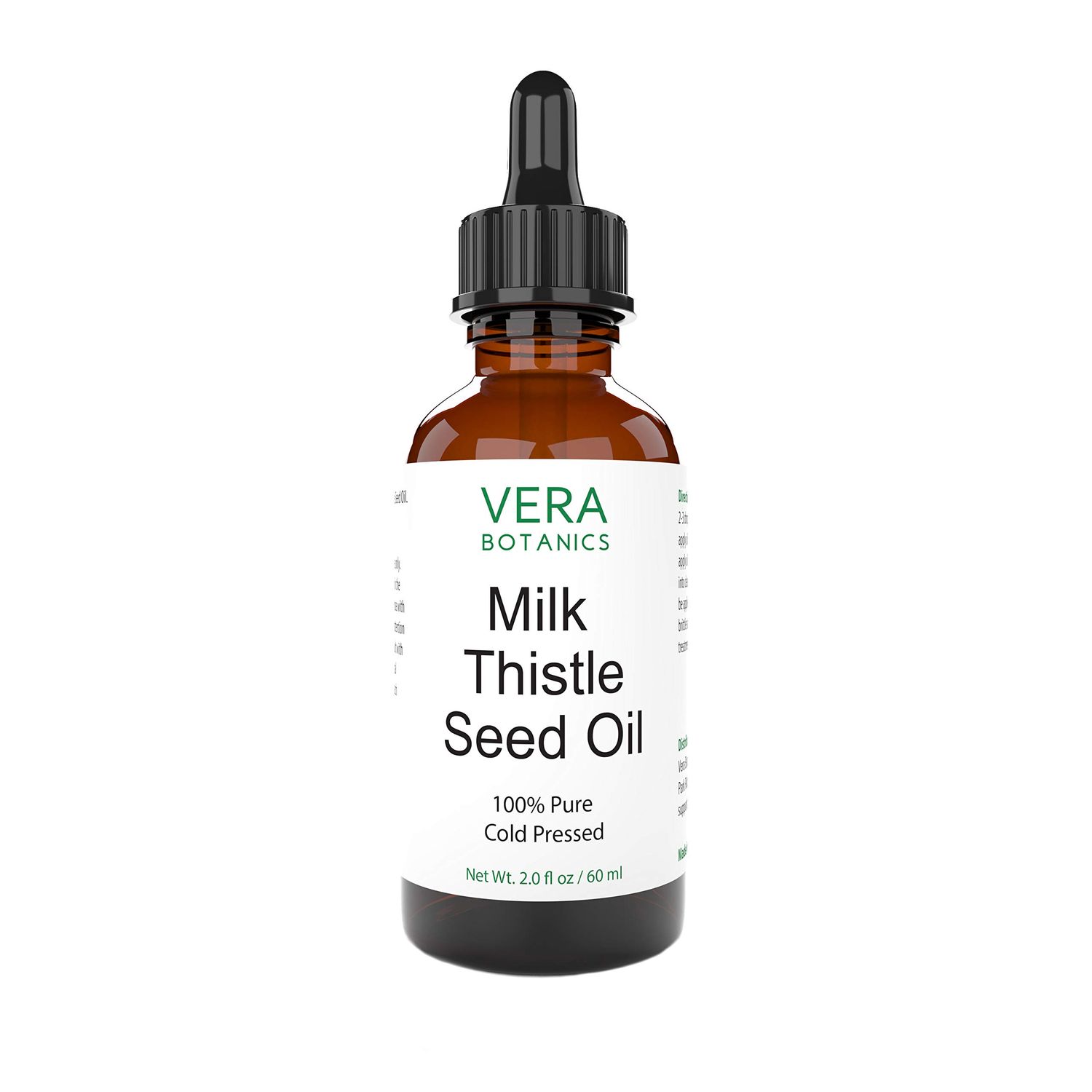 MILK THISTLE OIL by Vera Botanics 100 Pure Natural, Unrefined, Cold-Pressed For Health Cleanse and Detox, Face, Dry Skin, Nails, Lips, Body Hair - Reduce Hair Breakage, Even Out Skin Tone
